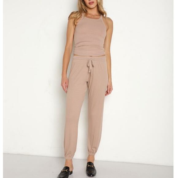 LNA Pants - LNA Core Ribbed Beige/Nude Joggers XS